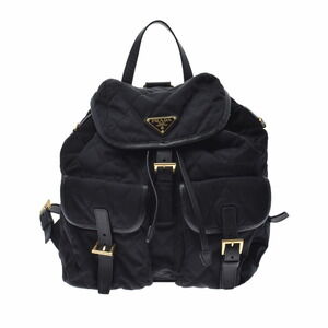 PRADA Quilted Backpack Black Nylon Daypack